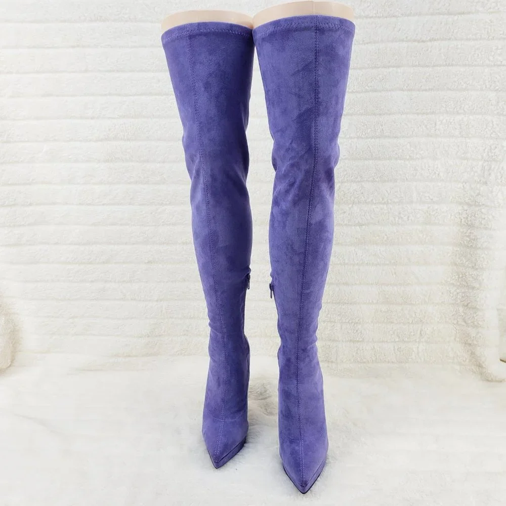 So Me Violet Suede Over-the-Knee Stiletto Boots Brand new. No box
